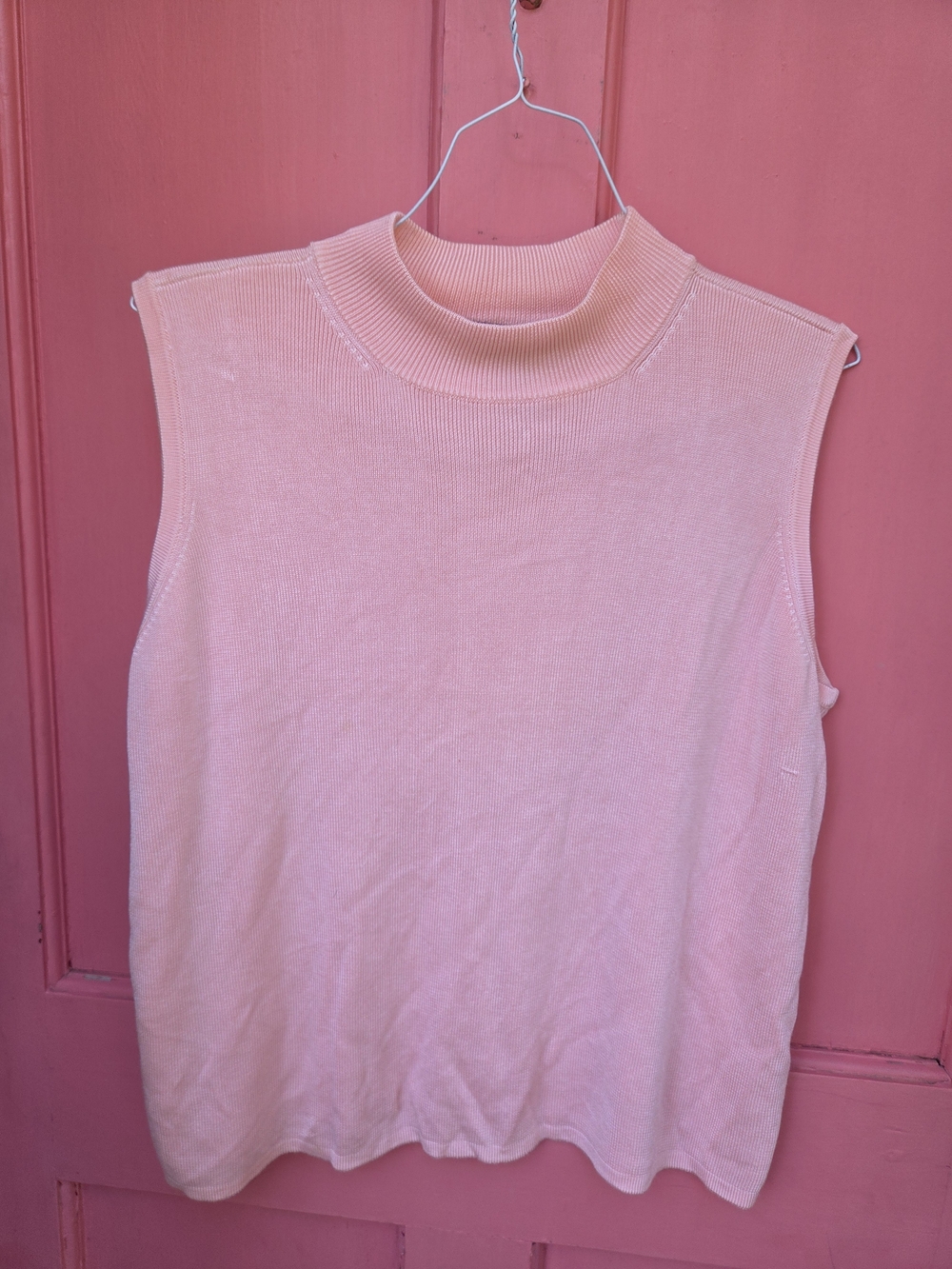 Preston & York Sleeveless Mock Neck Tank - Light Pink